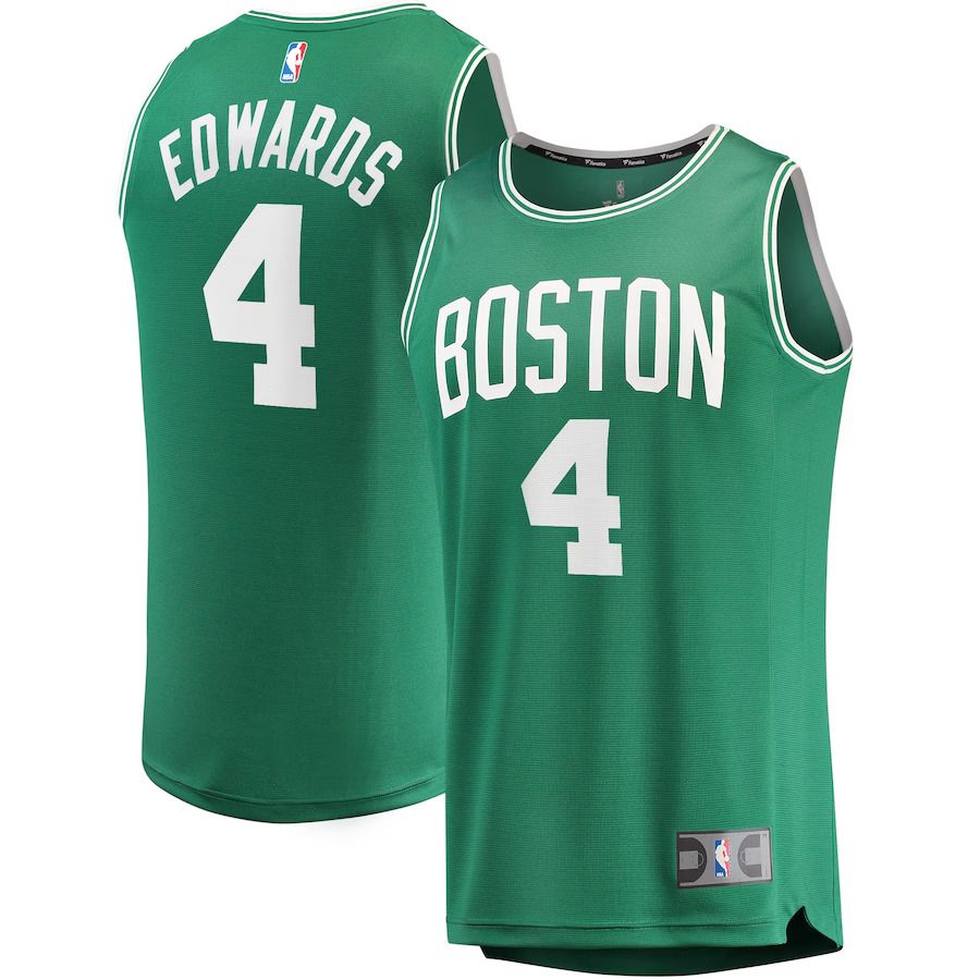 Men Boston Celtics 4 Carsen Edwards Fanatics Branded Kelly Green Fast Break Replica Player NBA Jersey